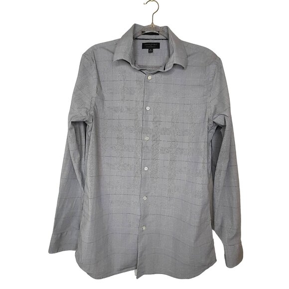 Banana Republic Men's‎ Button-Up Shirt Medium Long Sleeve Checkered 97% Cotton & - Picture 1 of 12